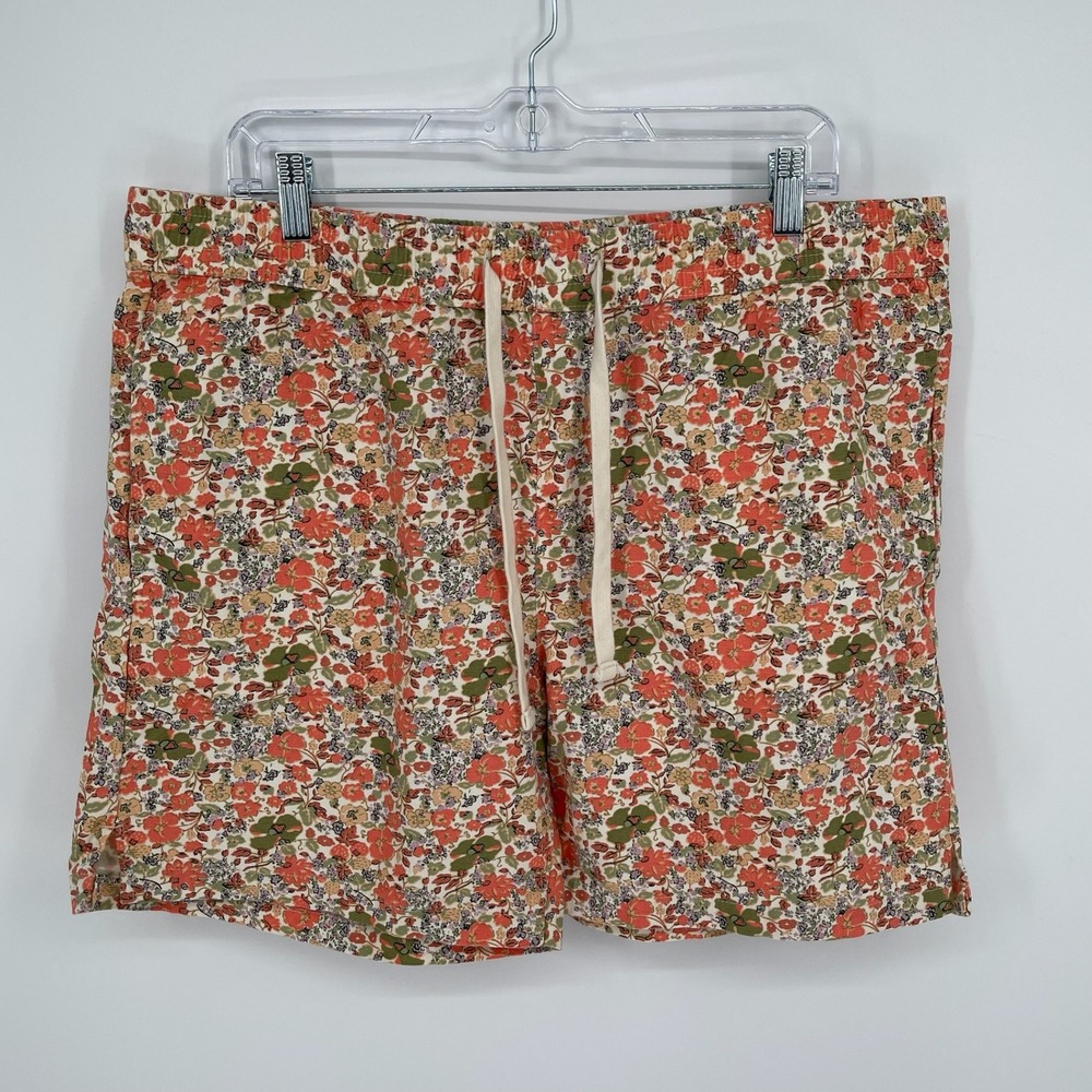 Goodfellow & Co Men's Multicolor Floral Print Canvas Drawstring Shorts Size L